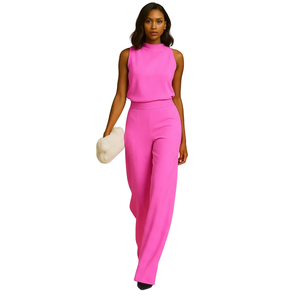 Women’s sleeveless halter-neck evening jumpsuit