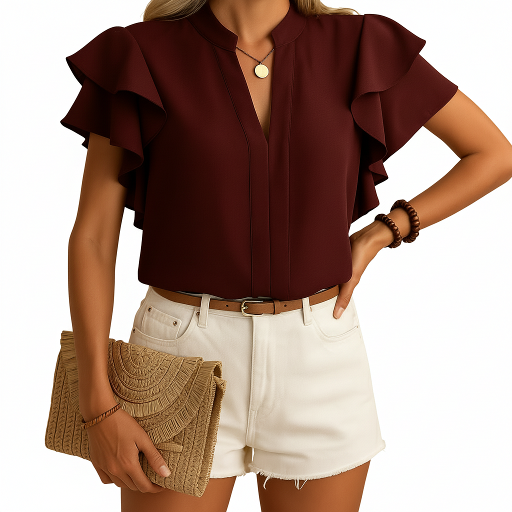 Women’s elegant sleeveless tailored top design