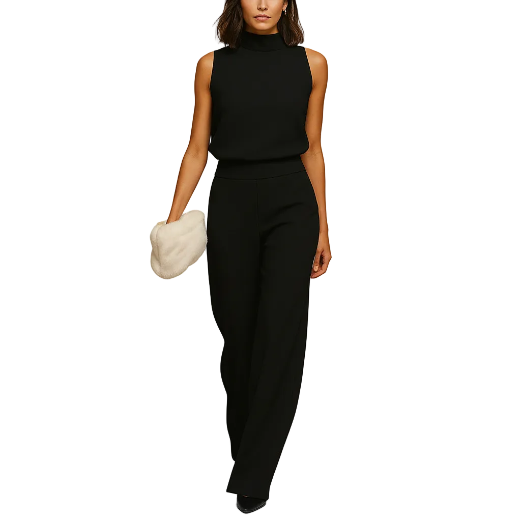 Women’s elegant high waist halter jumpsuit