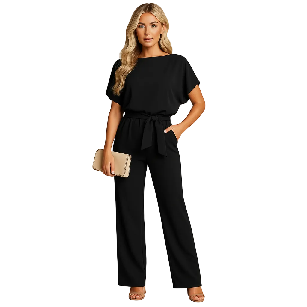 Women’s high-waist lace-up jumpsuit elegant outfit