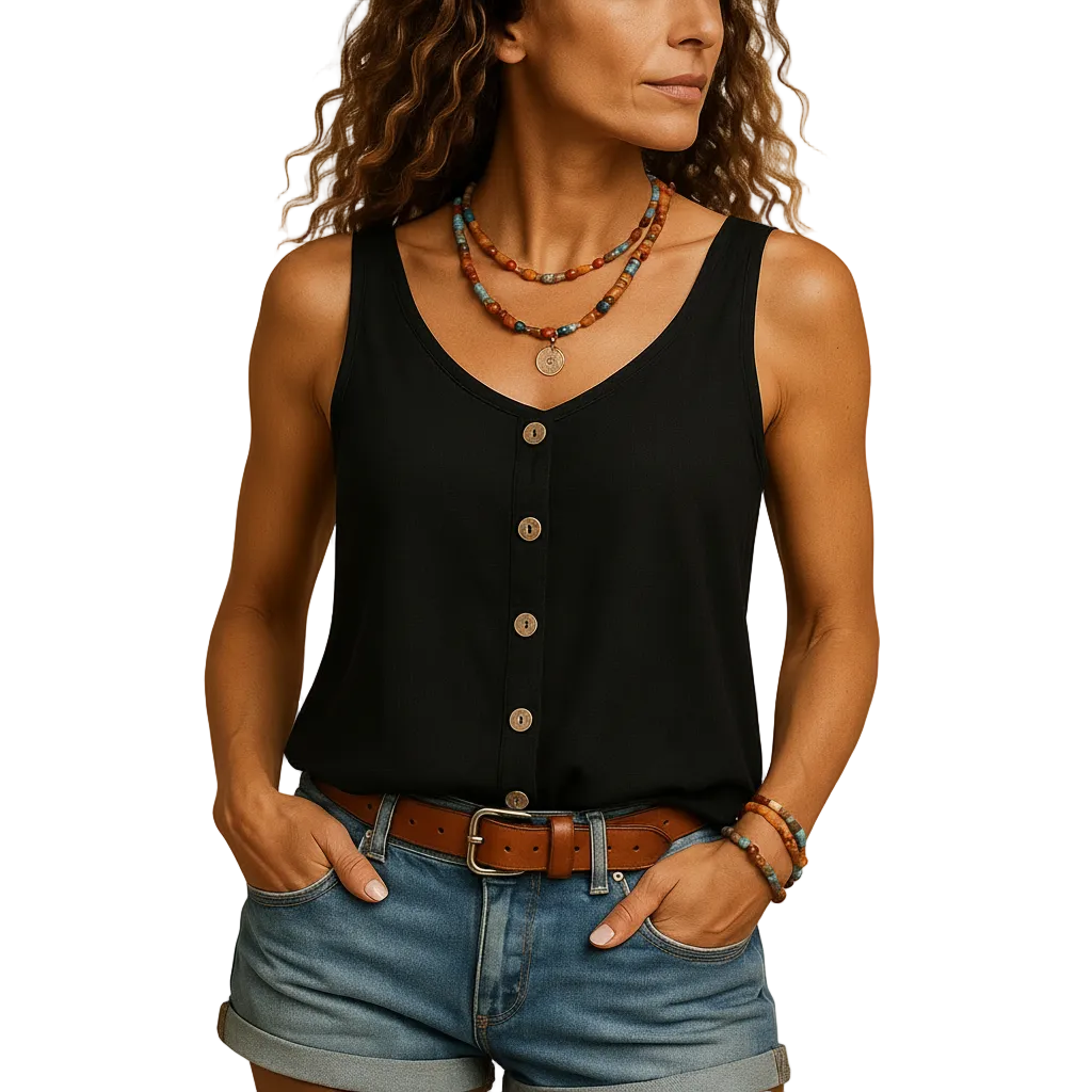 Women’s lightweight sleeveless V-neck blouse