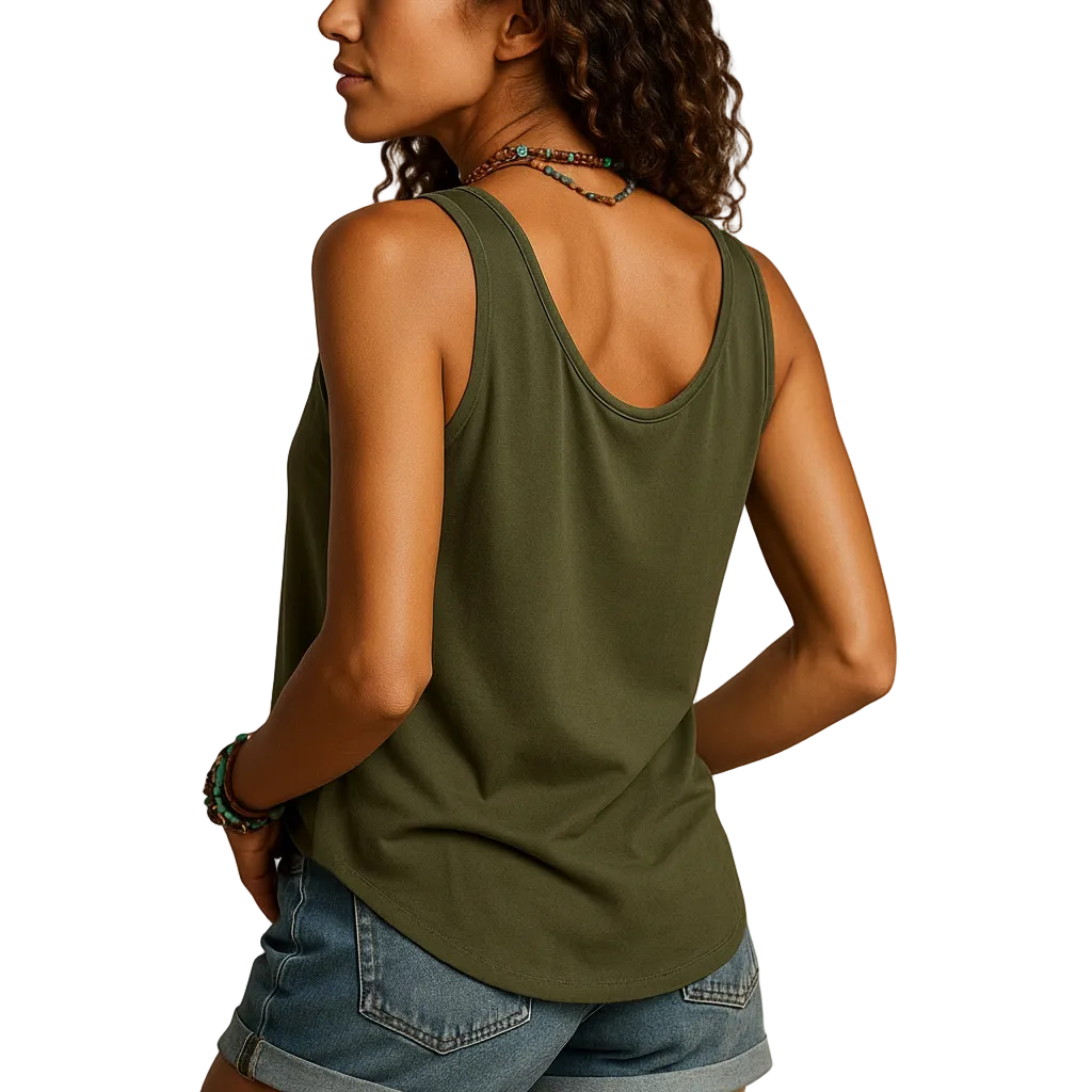 Women’s loose fit sleeveless V-neck summer blouse