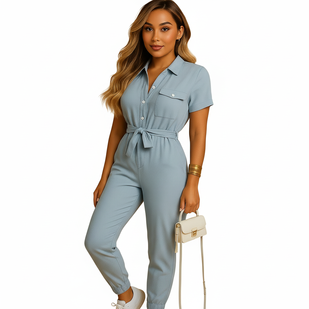 Women’s tailored jumpsuit suitable for spring and summer wear